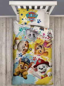 Paw Patrol Splodge Single Panel Duvet and Pillowcase Set