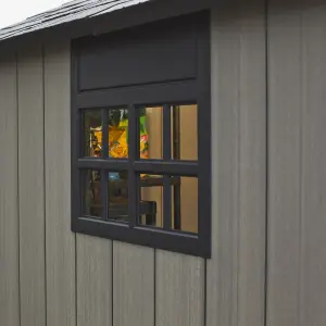 Keter Oakland Apex Anthracite grey Plastic 2 door Shed with floor & 2 windows