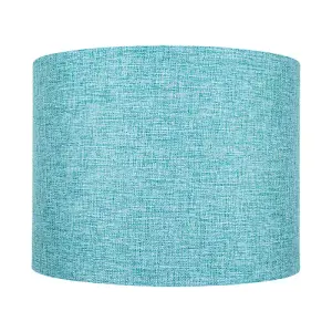 Contemporary and Sleek 10 Inch Teal Linen Fabric Drum Lamp Shade 60w Maximum