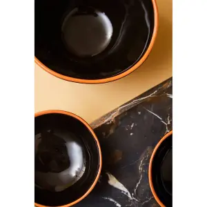 Interiors by Premier Set Of Two Calisto Black Glazed Mini Bowls