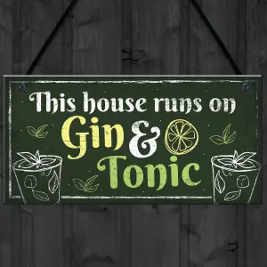 Red Ocean Gin Signs For Garden Shed SummerHouse Funny Party Gift Kitchen Wall Plaque Sign