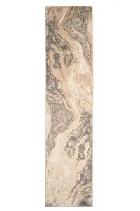 Silver Beige Metallic Marble Lustre Sheen Rug 80x150cm