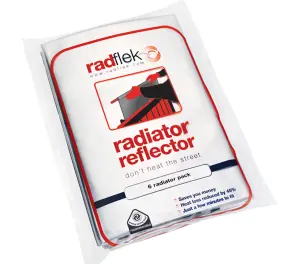 Radflek Radiator Reflector Panels - 3 Sheets, Foil - Energy & Heat saving. Cut to size