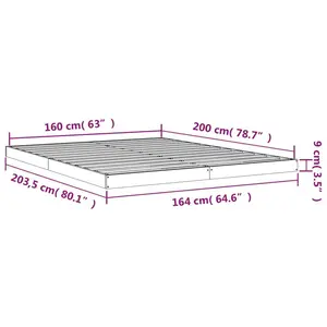 Bed Frame Solid Wood Black / European Kingsize (160 x 200cm)