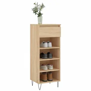 Berkfield Shoe Cabinet Sonoma Oak 40x36x105 cm Engineered Wood