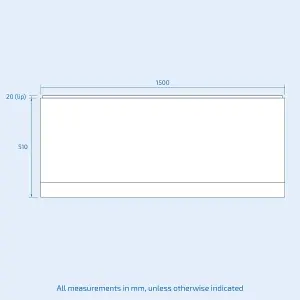 Nes Home 1500mm Bathtub Front Bath Panel White