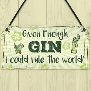 Red Ocean Funny Gin Sign Gin And Tonic Gift Man Cave Home Bar Kitchen Plaque Pub Sign FRIEND Gift