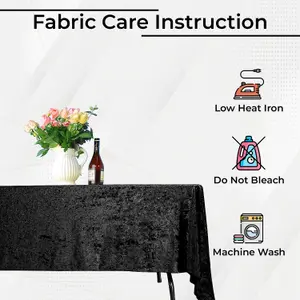 Diamond Velvet Square Tablecloth, Black , 54 Inch x 54 Inch