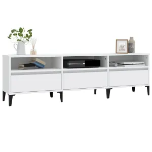 Berkfield TV Cabinet White 150x30x44.5 cm Engineered Wood