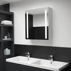 Berkfield LED Bathroom Mirror Cabinet 60x14x62 cm