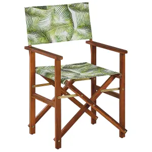 Set of 2 Garden Chairs CINE Acacia Wood Light Green