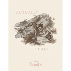 Bambi Actually I Can Canvas Print Beige/Black (40cm x 30cm)