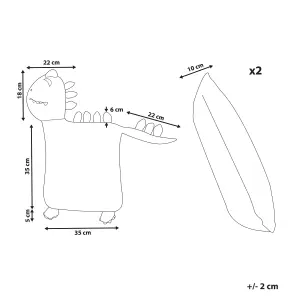 Set of 2 Cushions DINOS Cotton 45 x 45 cm For Kids Green