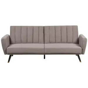 Beliani Glam Sofa Bed VIMMERBY Light Brown