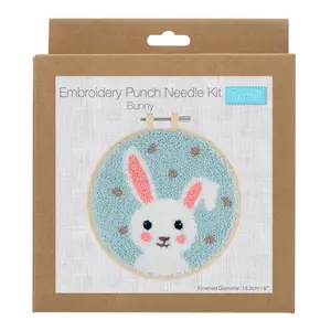 P/NEEDLE BUNNY - Punch Needle Kit: Floss and Hoop: Bunny - Trimits