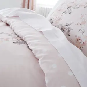 Catherine Lansfield Bedding Canterbury Floral Duvet Cover Set with Pillowcase Blush Pink