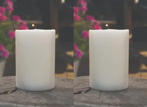 2x Natural Citronella Outdoor Pillar Candle Wind Resistant Garden Candle 38H