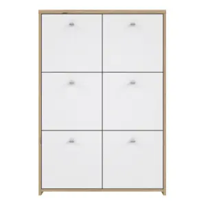 Best Chest Storage Cabinet with 6 Doors in Artisan Oak/White