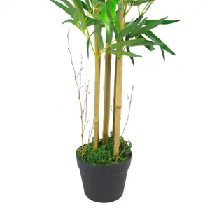 120cm (4ft) Natural Look Artificial Bamboo Plants Trees with Copper Metal Planter