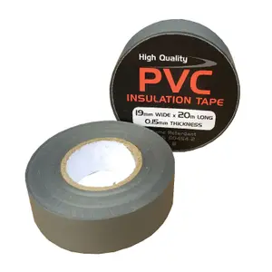 10 x Grey Electrical PVC Insulation Tape 19mm x 20 Metres, Flame Retardant