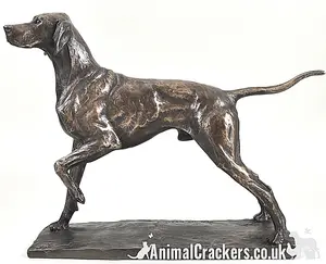 Pointer dog figurine in solid cold cast bronze designed by David Geenty