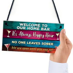 Red Ocean Colourful Bar Sign For Home Bar Garden Signs And Plaques Funny Bar Sign Shed Summerhouse Man Cave Sign Gift For Him Her