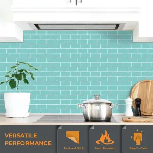 3D Tile Stickers Peel & Stick Backsplash Waterproof Capri Sea 24 Sheets 30.5cm(12") Green