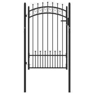 Berkfield Fence Gate with Spikes Steel 100x150 cm Black