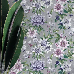 Amazonia Passiflora Silver Wallpaper Holden 91323