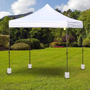 Outsunny Tent Weight Base 4pcs Gazebo Foot Leg Anchor Weights Marquee White