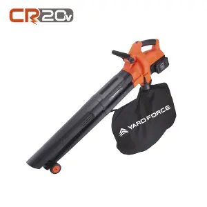 Yard Force 40V Cordless 3-in-1 Blower Vacuum & Mulcher with 230km/h Air Speed - LB C20 - CR20 Range