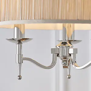 Luminosa Stanford 3 Light Multi Arm Ceiling Pendant Chandelier Polished Nickel, E14