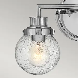 Luminosa Hinkley Poppy Bathroom Wall Lamp Polished Chrome, IP44