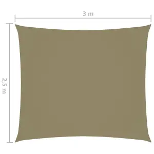 Berkfield Sunshade Sail Oxford Fabric Rectangular 2.5x3 m Beige