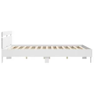 Berkfield Bed Frame with LED without Mattress White 160x200 cm