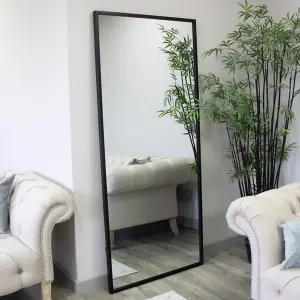 Melody Maison Large Black Wall/Floor/ Leaner Mirror 180cm x 80cm