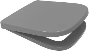 Euroshowers Grey Top Fix V20 Square Soft Close Toilet Seat 356x434mm