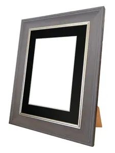 Scandi Slate Grey Frame with Black Mount for Image Size 5 x 3.5 Inch