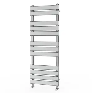 Rinse Flat Panel Chrome Towel Radiator Bathroom Heated Towel Rail 1200x450mm