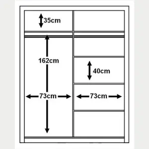 Fendi Wardrobe 04  Spacious 3-Door Sliding Wardrobe with Mirror & LED Option