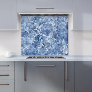 Coastal Blue Quartz Effect Premium Glass Kitchen Splashback W600mm x H650mm