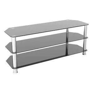 AVF Black Glass and Chrome 1.25m TV Stand