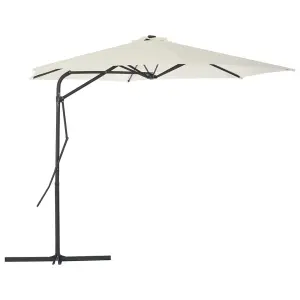 Berkfield Outdoor Parasol with Steel Pole 300 cm Sand