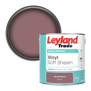 Leyland Trade Vinyl Soft Sheen Walls & Ceilings Emulsion Paint Moody Mauve (PPG18-21) - 2.5L