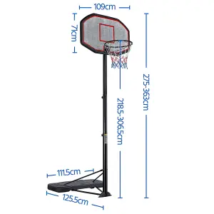 Yaheetech Red Adjustable Height Basketball Hoop for Outdoors