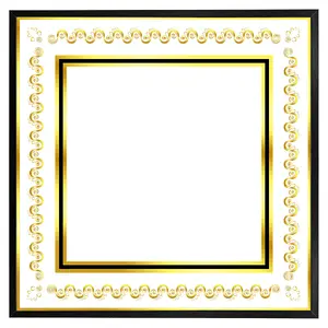 Ancient egyptian gold border (Picutre Frame) / 12x12" / White