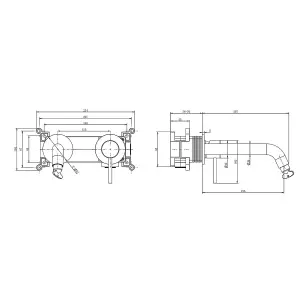 Emilia Polished Chrome Round Wall-mounted Basin Mixer Tap