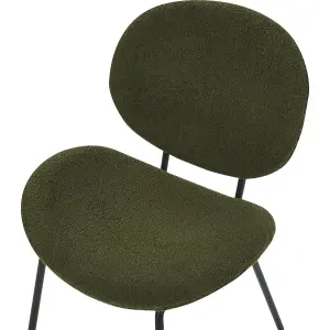 Set of 2 Dining Chairs LUANA Boucle Dark Green