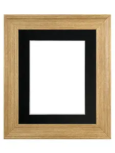 Scandi Oak Frame with Black Mount for Image Size 4.5 x 2.5 Inch