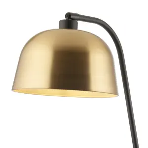 Rebel Curved Matt Black Bronze effect Floor light